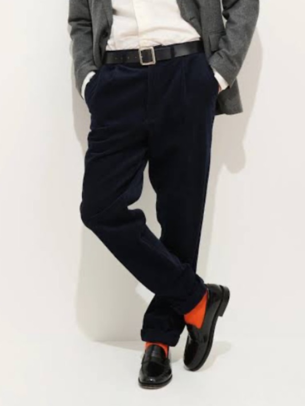 Alex Mill Navy Corduroy Pleated Pants